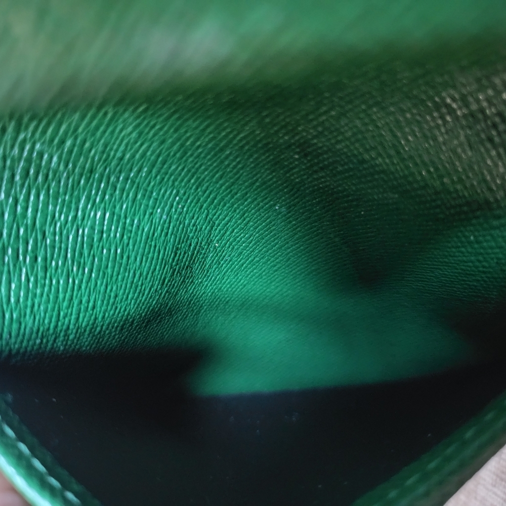 Louis Vuitton Epi Leather Porte Billes Compact Wallet Green Button Bifold Snap - Picture 9 of 10